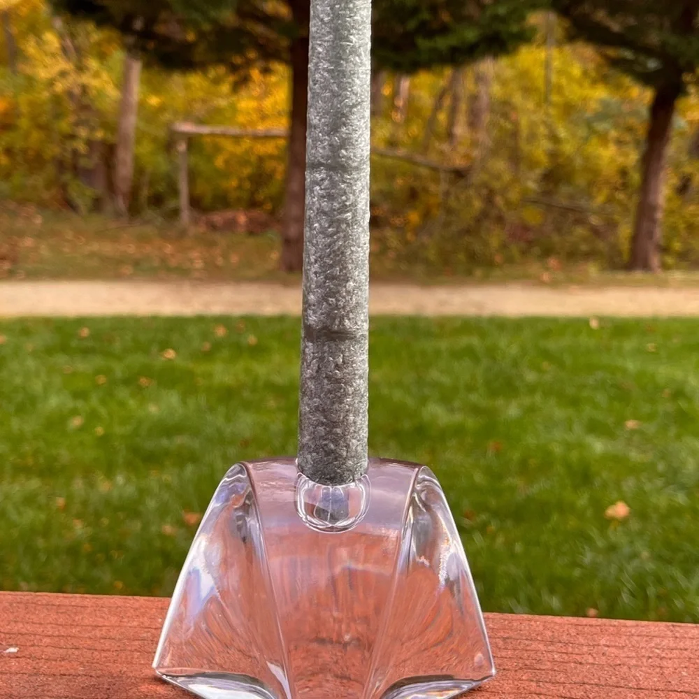NAMBE Candlestick Heavy Glass, 3 1/2 Inches x 4 1/2 Inches